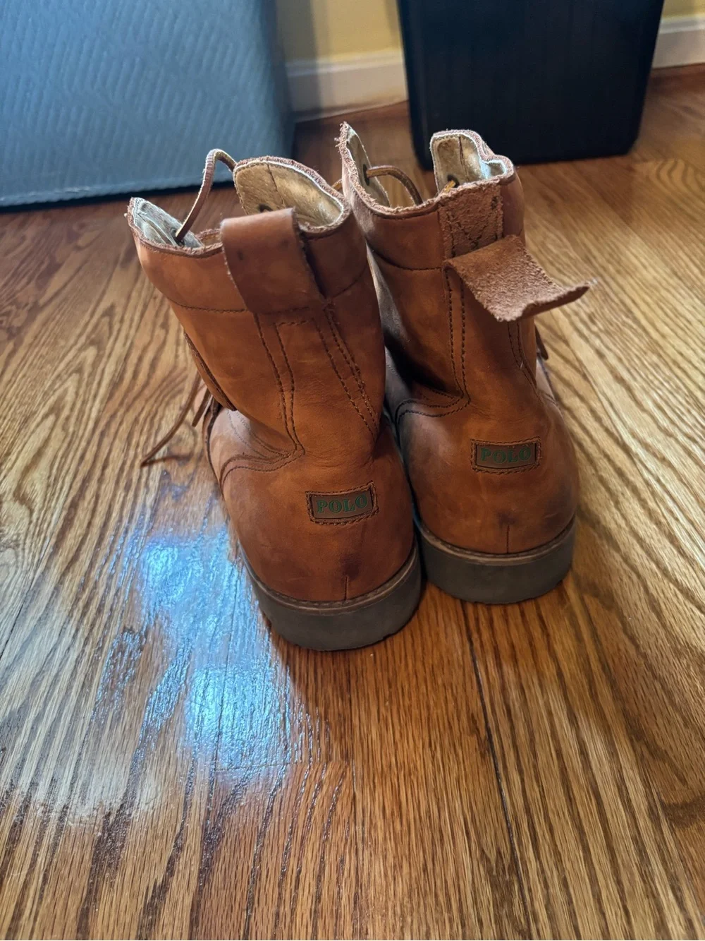Polo Ralph Lauren Redmond Leather Moc Toe Boots Brown Men's 13